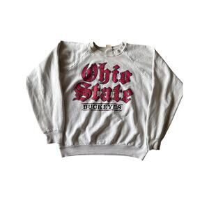 VTG Ohio State Buckeyes Old English Logo USA Made FOTL Gray Raglan XL Crewneck